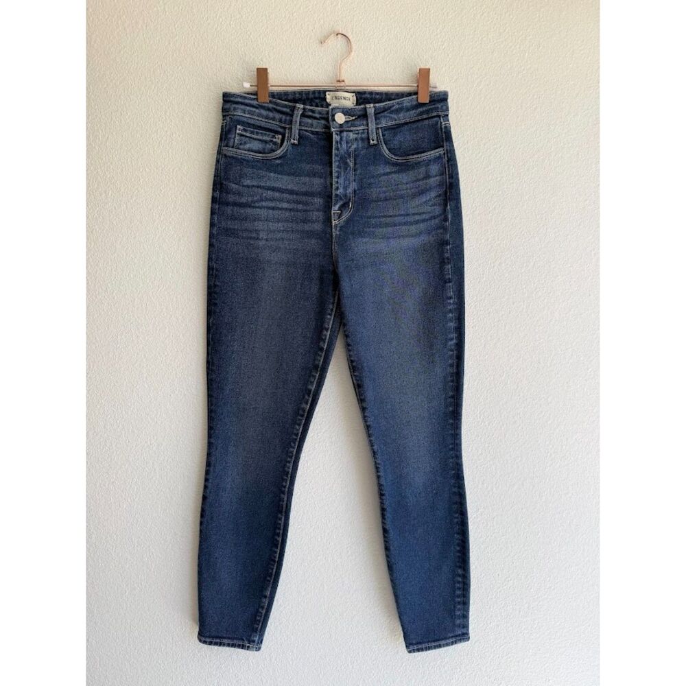 L'Agence Margot High Rise Cropped Skinny Jeans in Gardena Blue size 27